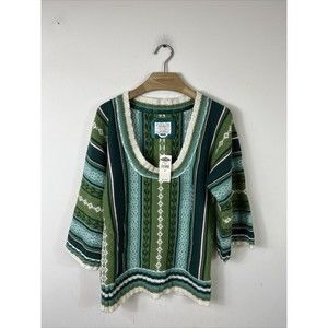 Old Navy Women's Aztec Print Scoop Neck Sweater Small NWT $34 Sparkly Glitter